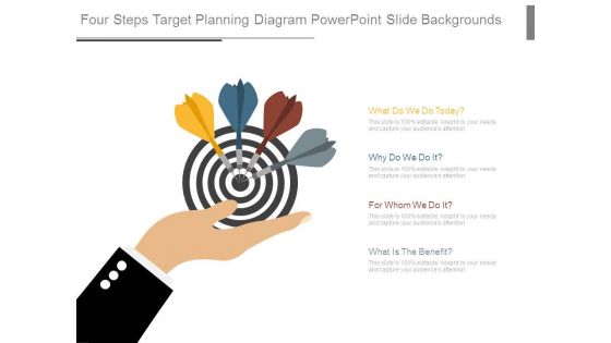 Four Steps Target Planning Diagram Powerpoint Slide Backgrounds