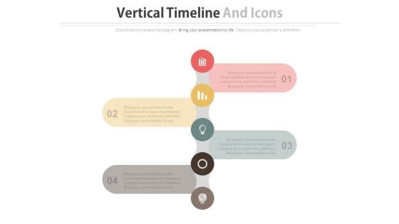 Four Steps Timeline Diagram With Icons Powerpoint Template