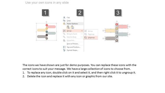 Four Steps Timeline Diagram With Icons Powerpoint Template