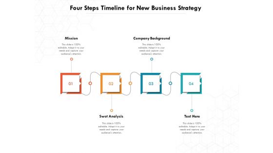 Four Steps Timeline For New Business Strategy Ppt PowerPoint Presentation Gallery Graphics Download PDF