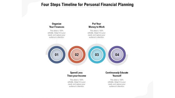 Four Steps Timeline For Personal Financial Planning Ppt PowerPoint Presentation Gallery Tips PDF