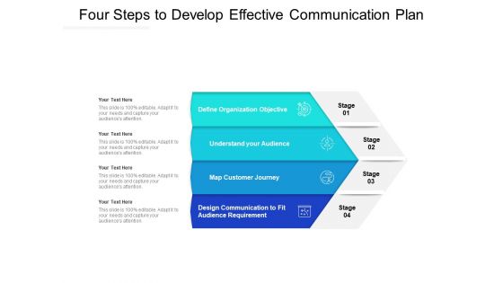 Four Steps To Develop Effective Communication Plan Ppt PowerPoint Presentation Inspiration Gallery PDF