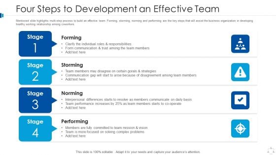 Four Steps To Development An Effective Team Background PDF