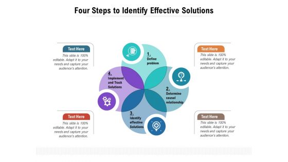 Four Steps To Identify Effective Solutions Ppt PowerPoint Presentation Infographics Example Topics PDF
