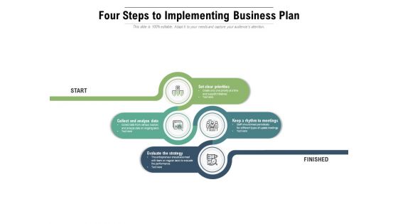 Four Steps To Implementing Business Plan Ppt PowerPoint Presentation Gallery Graphics Pictures
