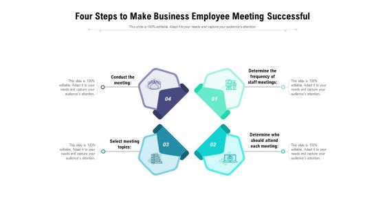 Four Steps To Make Business Employee Meeting Successful Ppt PowerPoint Presentation Show Styles PDF