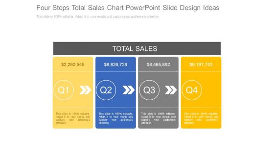 Four Steps Total Sales Chart Powerpoint Slide Design Ideas Four Steps Total Sales Chart Powerpoint Slide Design Ideas