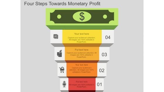 Four Steps Towards Monetary Profit Powerpoint Templates