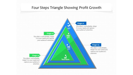 Four Steps Triangle Showing Profit Growth Ppt PowerPoint Presentation File Styles PDF