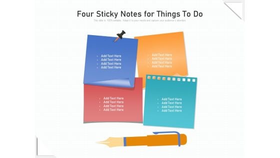 Four Sticky Notes For Things To Do Ppt PowerPoint Presentation Gallery Graphics Template PDF