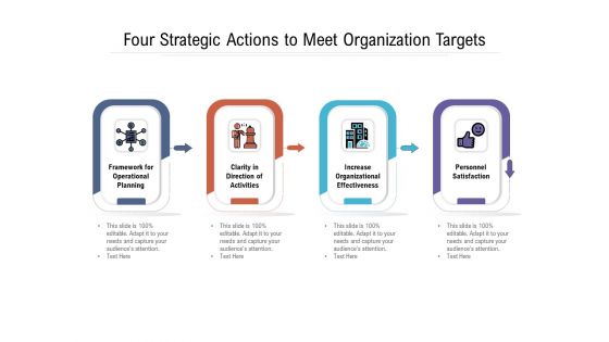 Four Strategic Actions To Meet Organization Targets Ppt PowerPoint Presentation File Layouts PDF Four Strategic Actions To Meet Organization Targets Ppt PowerPoint Presentation File Layouts PDF