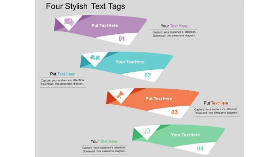 Four Stylish Text Tags Powerpoint Template