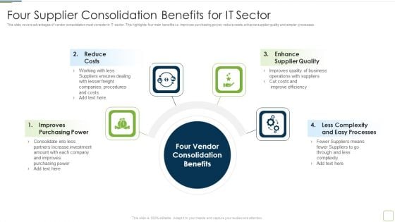 Four Supplier Consolidation Benefits For IT Sector Introduction PDF