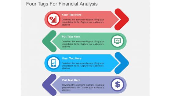 Four Tags For Financial Analysis Powerpoint Template