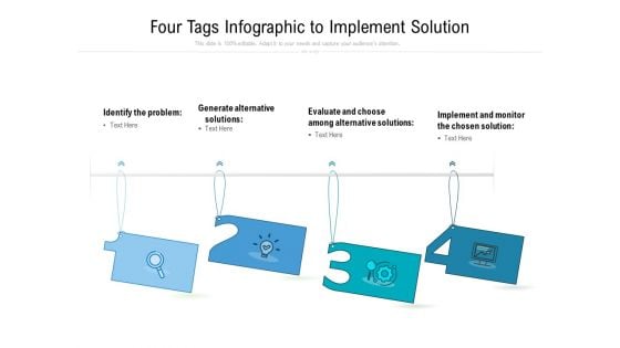 Four Tags Infographic To Implement Solution Ppt Outline Slide Portrait PDF
