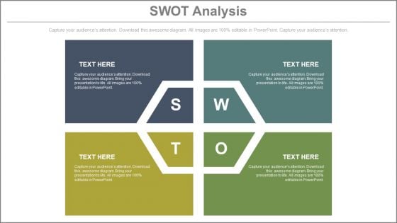 Four Text Boxes For Swot Analysis Powerpoint Slides