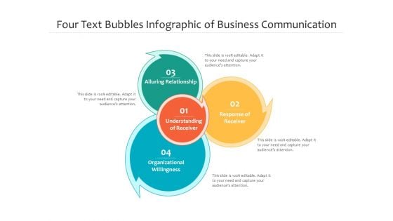 Four Text Bubbles Infographic Of Business Communication Ppt PowerPoint Presentation Icon Portfolio PDF