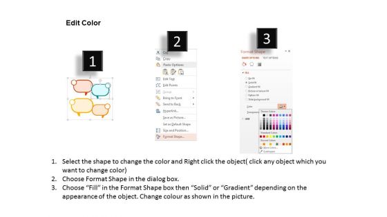 Four Text Bubbles With Icons Powerpoint Templates