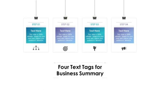 Four Text Tags For Business Summary Ppt PowerPoint Presentation Summary Template