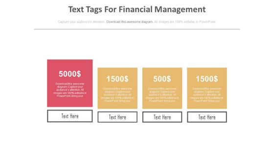 Four Text Tags For Financial Management Powerpoint Slides