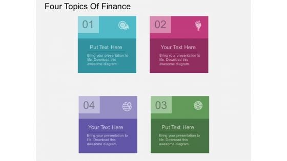 Four Topics Of Finance Powerpoint Template