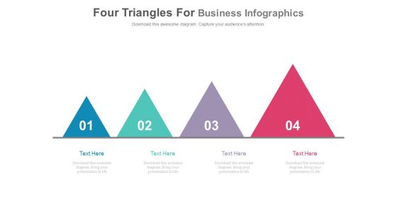 Four Triangles In Progressive Order Powerpoint Slides