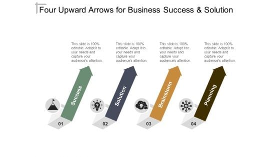 Four Upward Arrows For Business Success And Solution Ppt PowerPoint Presentation Show Tips