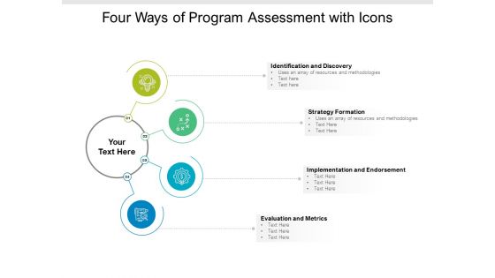 Four Ways Of Program Assessment With Icons Ppt PowerPoint Presentation Pictures Ideas