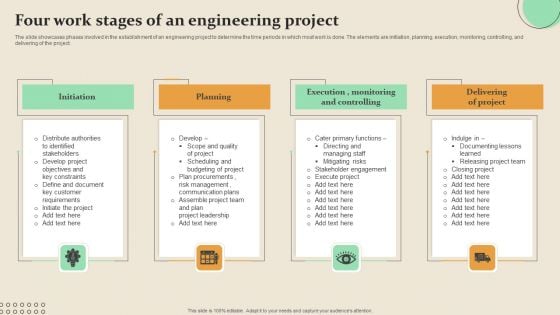 Four Work Stages Of An Engineering Project Sample PDF