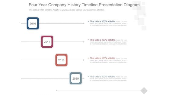 Four Year Company History Timeline Ppt PowerPoint Presentation Picture