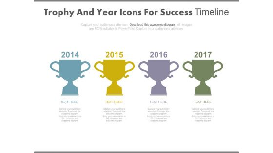 Four Years Planning Diagram For Success Powerpoint Slides