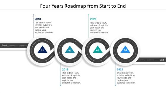 Four Years Roadmap From Start To End Ppt PowerPoint Presentation File Model PDF