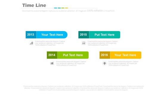 Four Years Text Tags For Business Report Powerpoint Slides