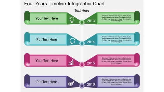 Four Years Timeline Infographic Chart Powerpoint Template