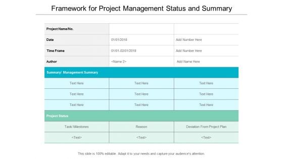 Framework For Project Management Status And Summary Ppt Powerpoint Presentation Infographic Template Themes Framework For Project Management Status And Summary Ppt Powerpoint Presentation Infographic Template Themes
