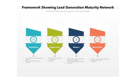 Framework Showing Lead Generation Maturity Network Ppt PowerPoint Presentation File Examples PDF