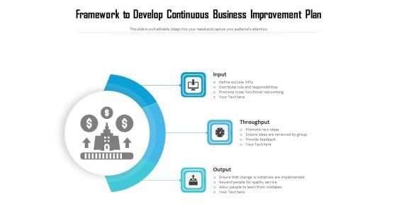 Framework To Develop Continuous Business Improvement Plan Ppt PowerPoint Presentation Infographics Ideas PDF