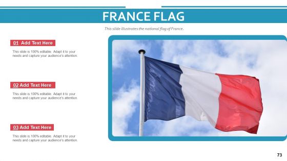 France Country Maps Flags Memorial Monuments Town And Cityscape Deck PowerPoint Template