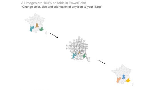 France Map With Social Media Icons Powerpoint Slides