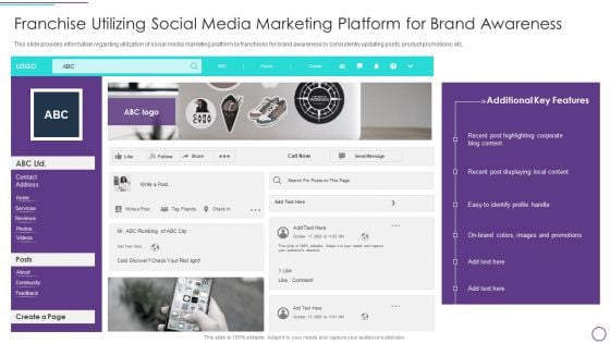 Franchise Marketing Plan Playbook Franchise Utilizing Social Media Marketing Platform For Brand Awareness Elements PDF Franchise Marketing Plan Playbook Franchise Utilizing Social Media Marketing Platform For Brand Awareness Elements PDF