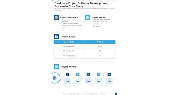 Freelance Project Software Development Proposal Case Study One Pager Sample Example Document