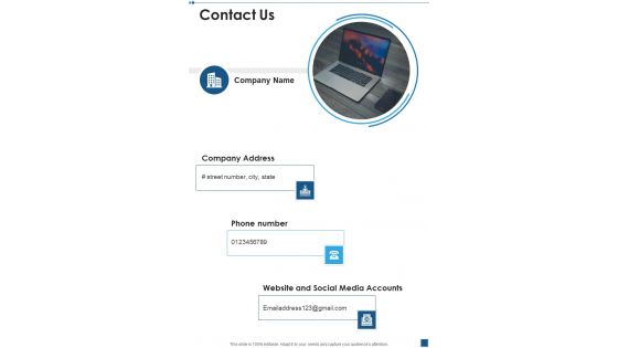 Freelance Project Software Development Proposal Contact Us One Pager Sample Example Document