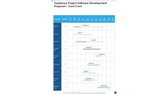 Freelance Project Software Development Proposal Gantt Chart One Pager Sample Example Document