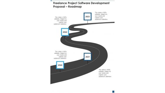 Freelance Project Software Development Proposal Roadmap One Pager Sample Example Document