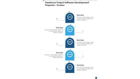 Freelance Project Software Development Proposal Timeline One Pager Sample Example Document