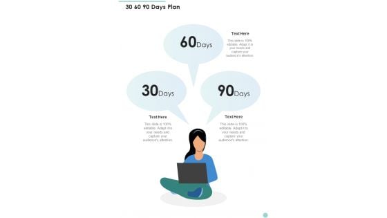 Freelance Proposal For Brand Publishing 30 60 90 Days Plan One Pager Sample Example Document