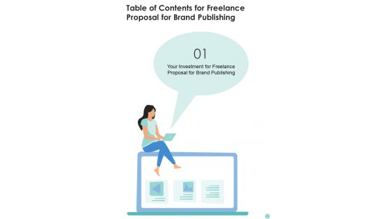 Freelance Proposal For Brand Publishing For Table Of Contents One Pager Sample Example Document