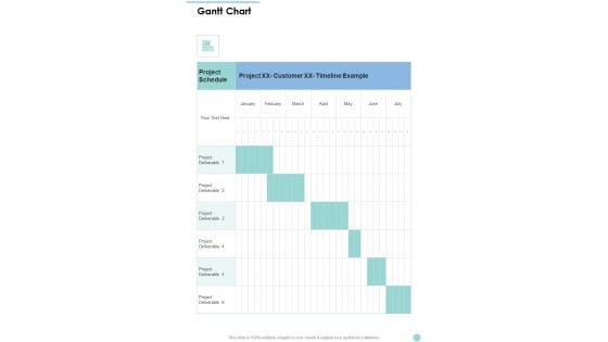 Freelance Proposal For Brand Publishing Gantt Chart One Pager Sample Example Document