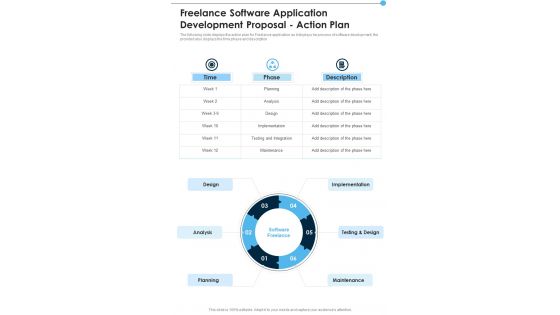 Freelance Software Application Development Proposal Action Plan One Pager Sample Example Document Freelance Software Application Development Proposal Action Plan One Pager Sample Example Document