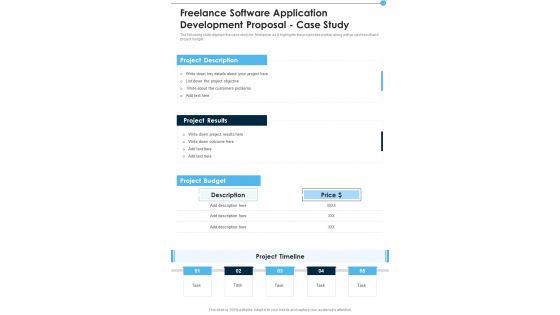 Freelance Software Application Development Proposal Case Study One Pager Sample Example Document